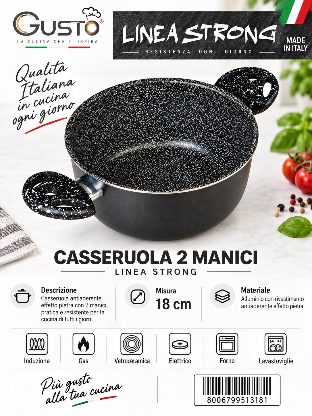 Linea.strong Casseruola Cm18