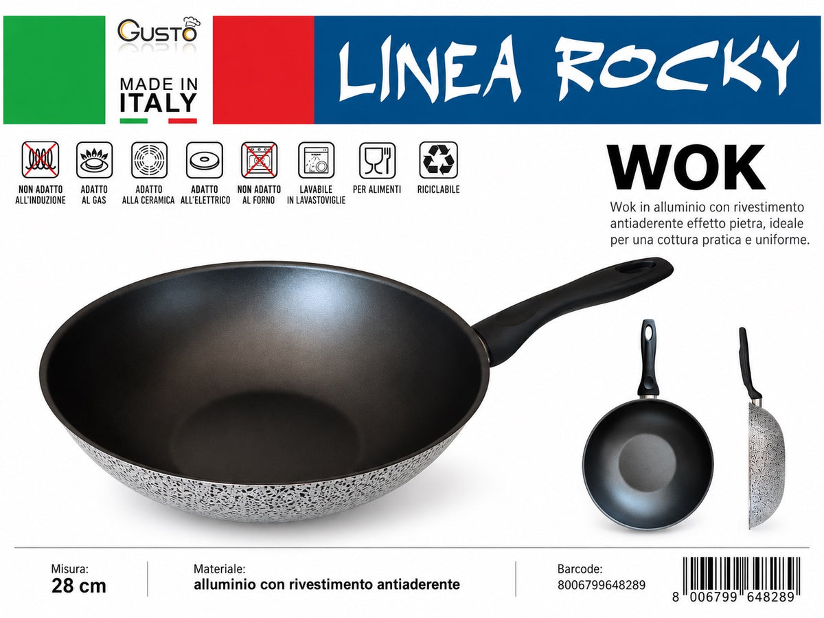 Linea.Rocky Padella Wok Cm28