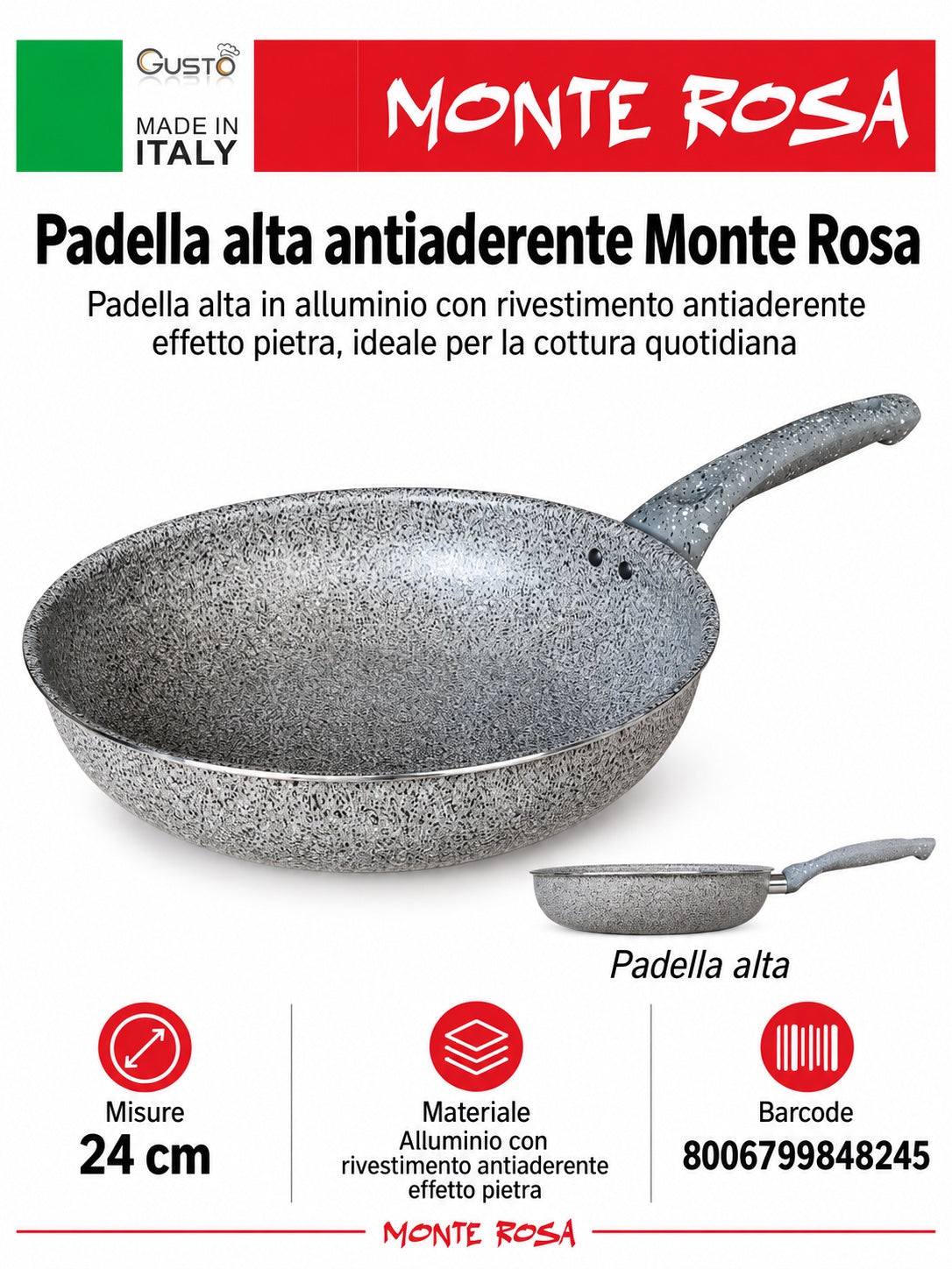 Linea.Monterosa Padella Alta Cm24