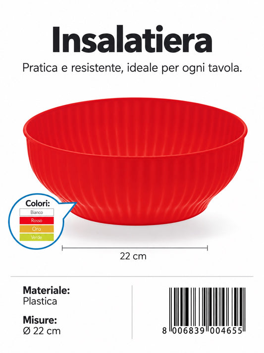 Insalat. Costolata 34Cm 30Pz Ass (Bco-Cgr-Cbl-Crd)