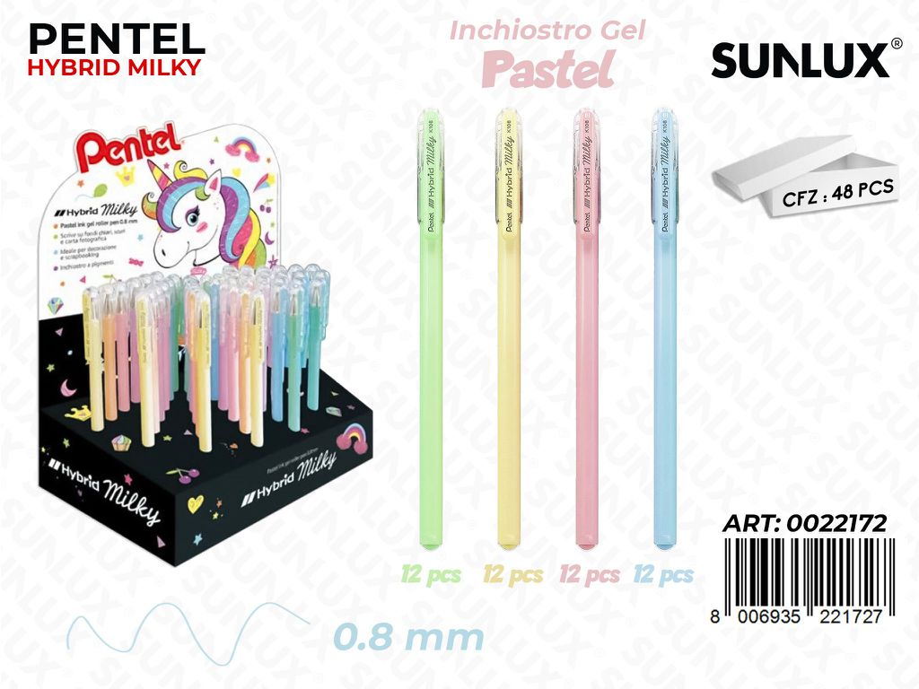 Esp. Pentel Hybrid Milky Gel Pastel 0.8MM