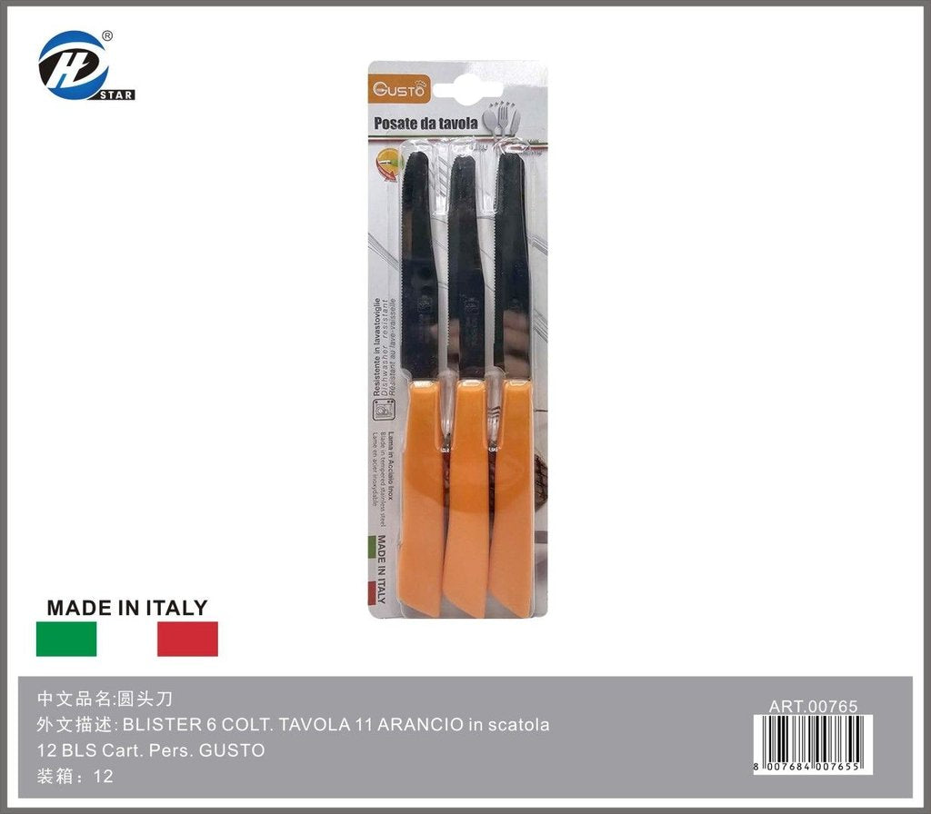 Blister 6 Colt. Tavola 11 Arancio In Scatola 12 Bls Cart. Pers. Gusto