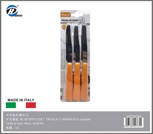 Blister 6 Colt. Tavola 11 Arancio In Scatola 12 Bls Cart. Pers. Gusto