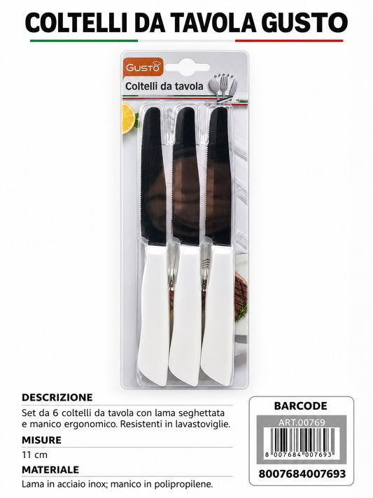 Blister 6 Colt. Tavola 11 Bianco In Scatola 12 Bls Cart. Pers. Gusto