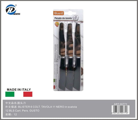 Blister 6 Colt. Tavola 11 Nero In Scatola 12 Bls Cart. Pers. Gusto