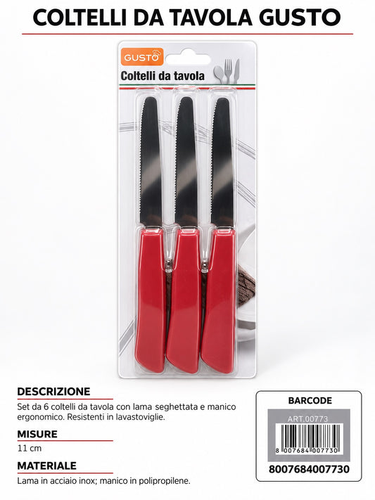 Blister 6 Colt. Tavola 11 Rosso In Scatola 12 Bls Cart. Pers. Gusto