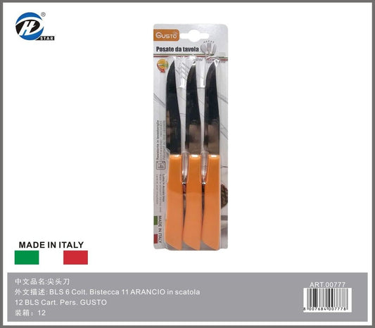 Bls 6 Colt. Bistecca 11 Arancio In Scatola 12 Bls Cart. Pers. Gusto