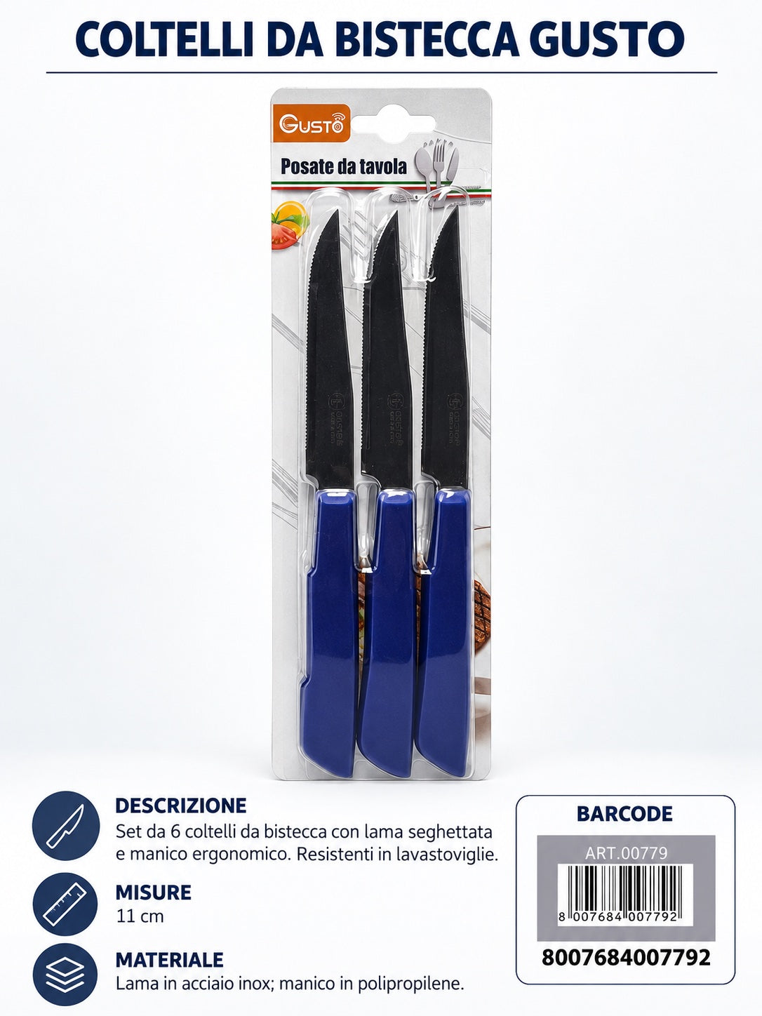 Bls 6 Colt. Bistecca 11 Blu In Scatola 12 Bls Cart. Pers. Gusto