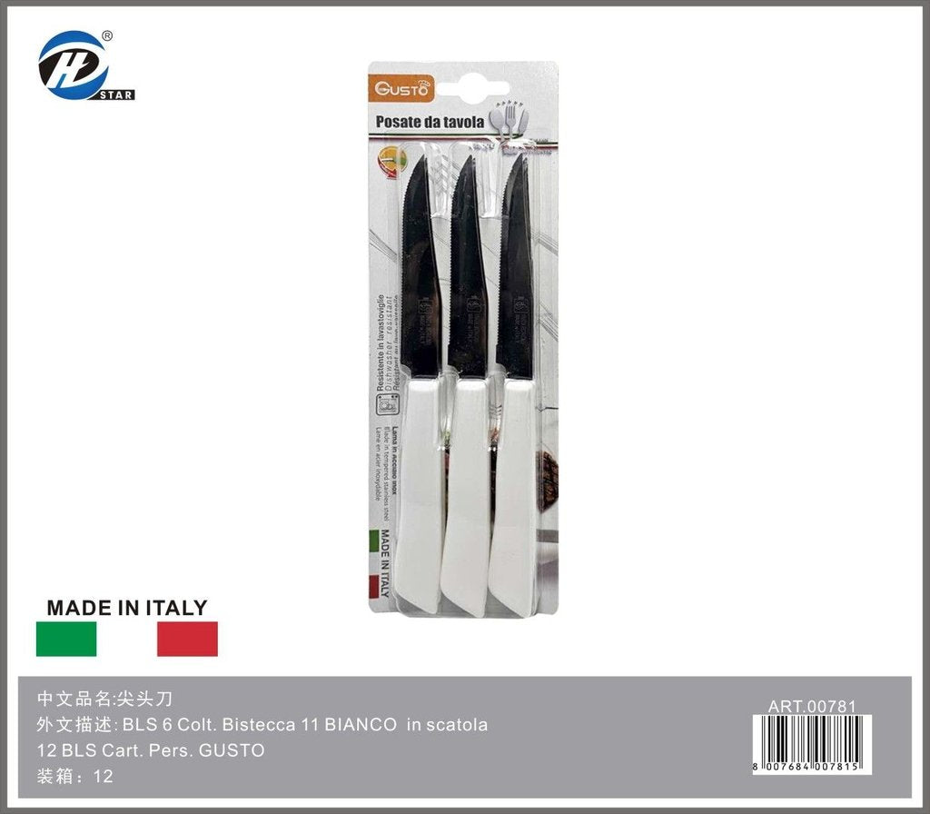 Bls 6 Colt. Bistecca 11 Bianco In Scatola 12 Bls Cart. Pers. Gusto