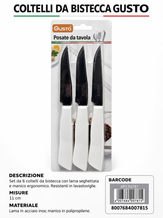 Bls 6 Colt. Bistecca 11 Bianco In Scatola 12 Bls Cart. Pers. Gusto
