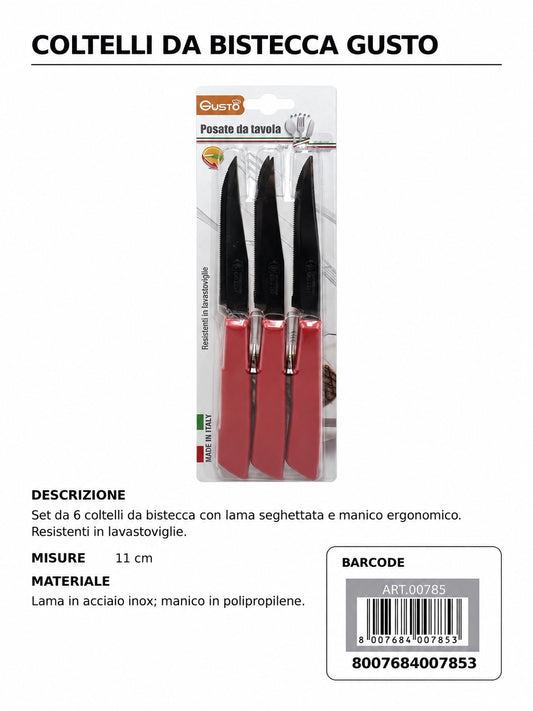Bls 6 Colt. Bistecca 11 Rosso In Scatola 12 Bls Cart. Pers. Gusto