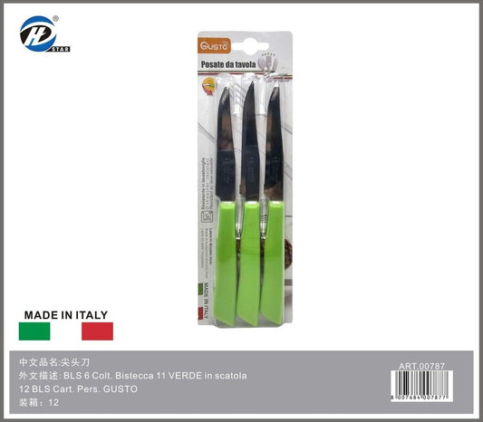 Bls 6 Colt. Bistecca 11 Verde In Scatola 12 Bls Cart. Pers. Gusto