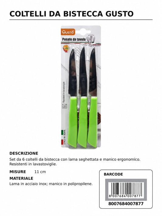 Bls 6 Colt. Bistecca 11 Verde In Scatola 12 Bls Cart. Pers. Gusto