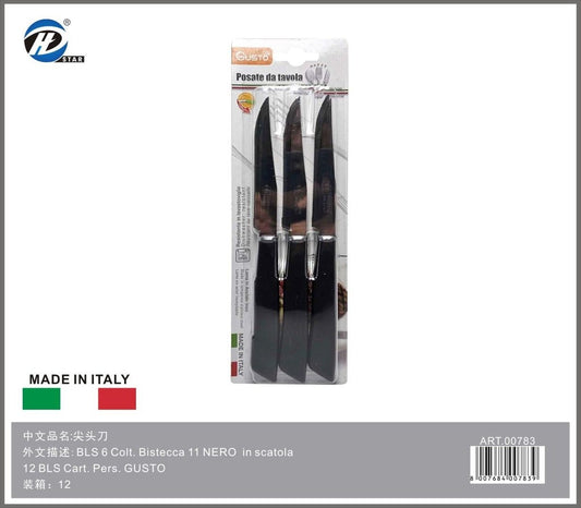 Bls 6 Colt. Bistecca 11 Nero In Scatola 12 Bls Cart. Pers. Gusto