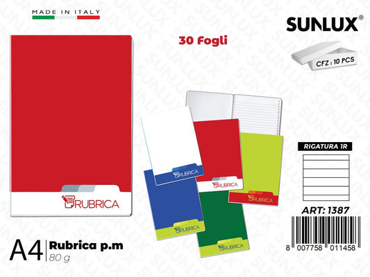 1R Bla. Rubriche Ass. 30FF 80GR F.to A4