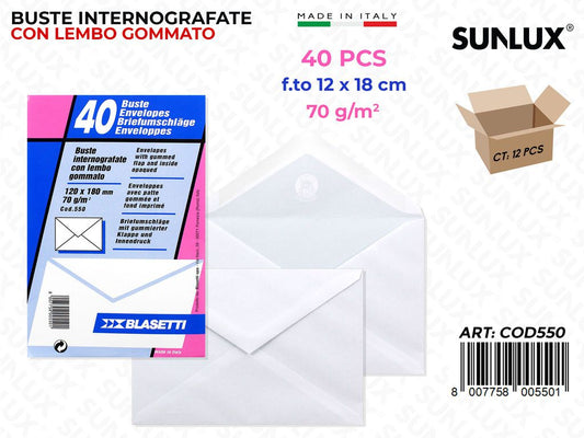 Buste Pack Bianco c/ Adv 40PCS 70GR 12*18CM