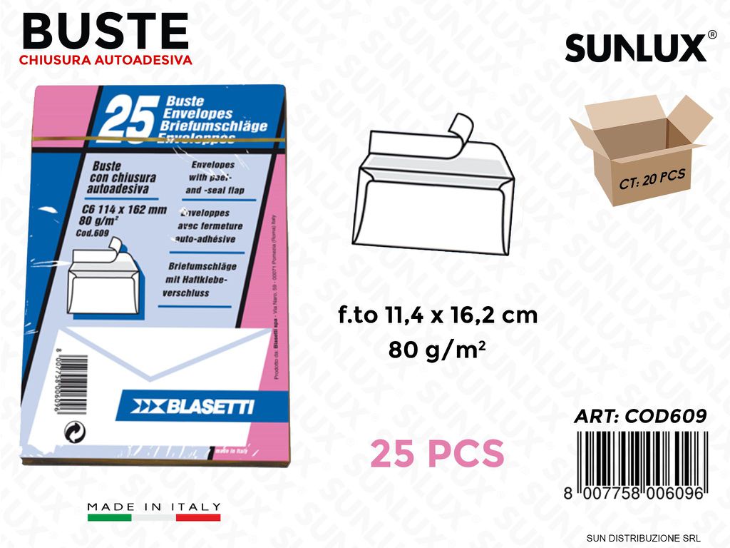 Buste Pack Chius. Adv 25PCS F.to 11.4*16.2CM
