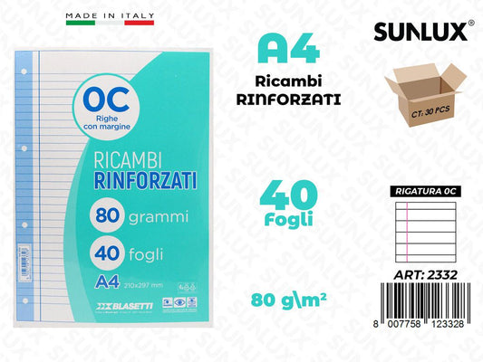 0C Bla. Ricambi Rinf. 40FF 80GR A4