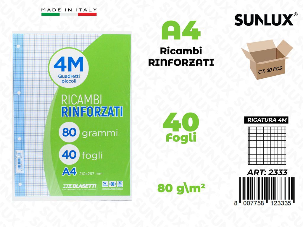 4M Bla. Ricambi Rinf. 40FF 80GR A4