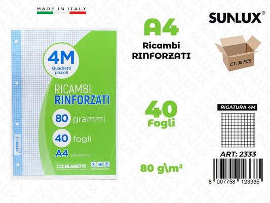 4M Bla. Ricambi Rinf. 40FF 80GR A4