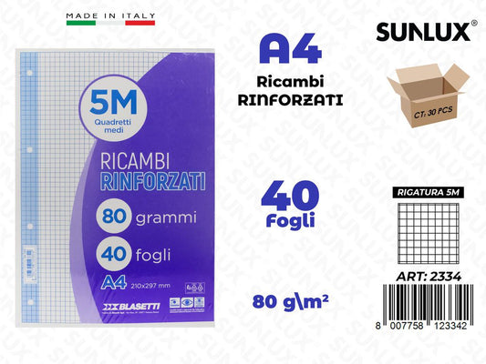 5M Bla. Ricambi Rinf. 40FF 80GR A4