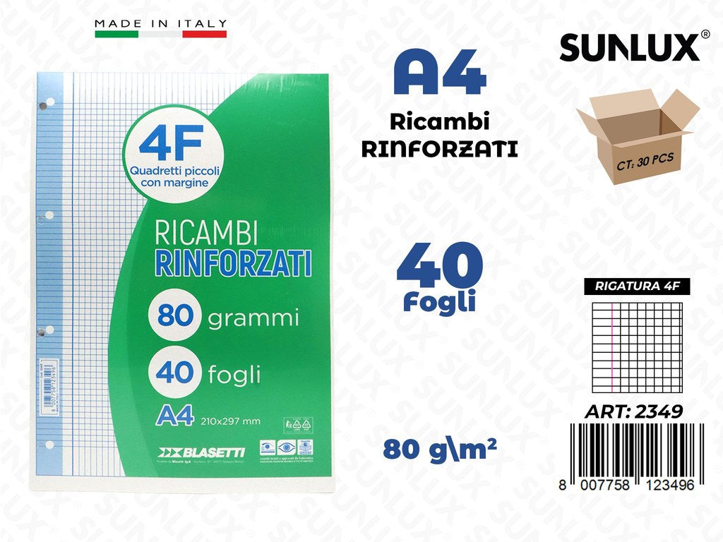 4F Bla. Ricambi Rinf. 40FF 80GR A4