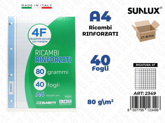 4F Bla. Ricambi Rinf. 40FF 80GR A4