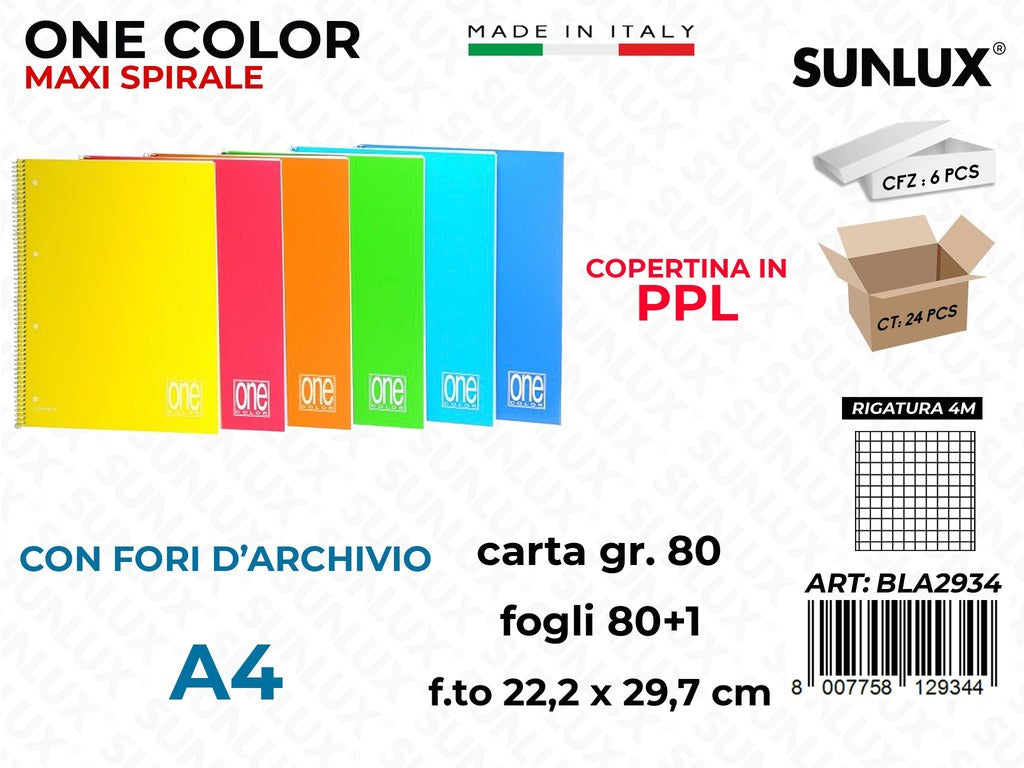 4M Bla Maxi One Color Spir. 80FF 80GR A4