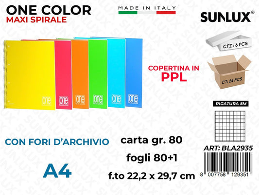 5M Bla Maxi One Color Spir. 80FF 80GR A4