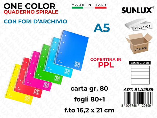 1R Bla Maxi One Color Spir. 80FF 80GR A5