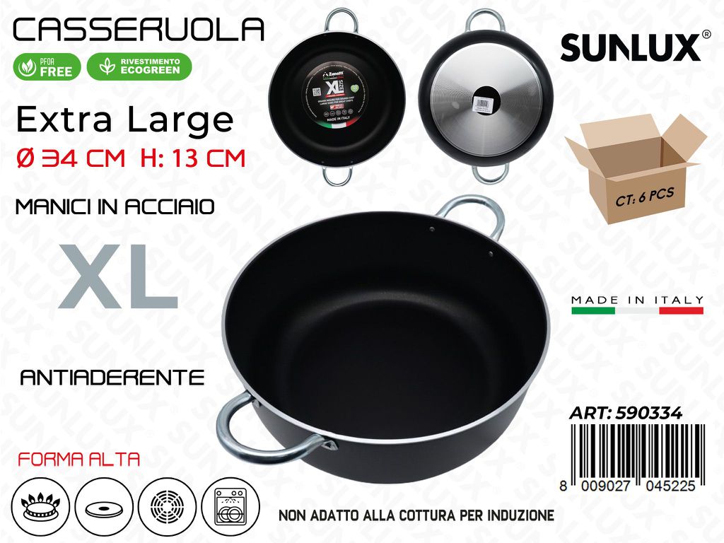 Casseruola Antiaderente Xl D.34*13CM