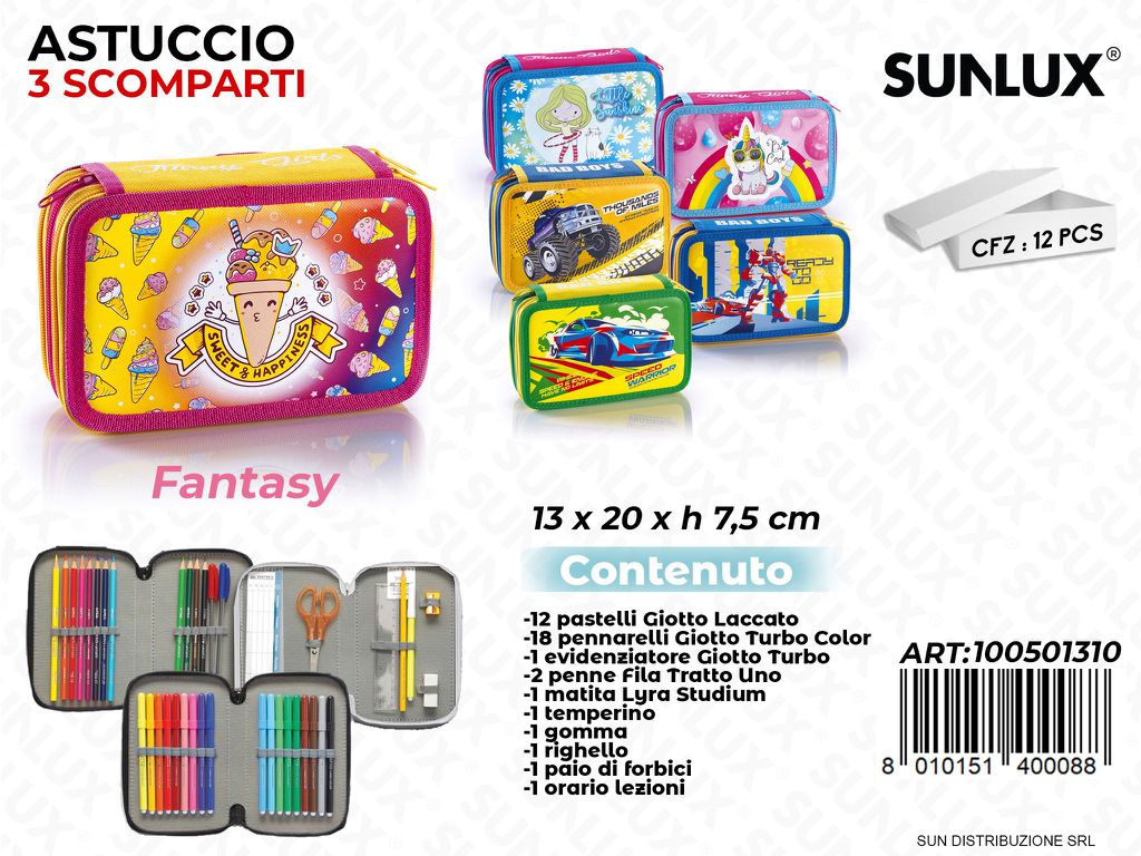 ASTUCCIO FANTASY 3 ZIP C/ ACCES. ASS.