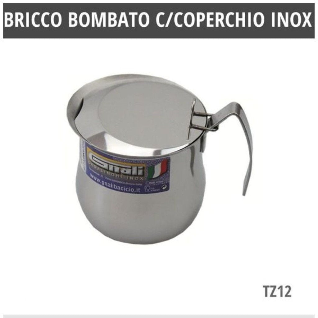 Bricco Bombato C/coperchiotz.12 Inox 18/10 Bbc12