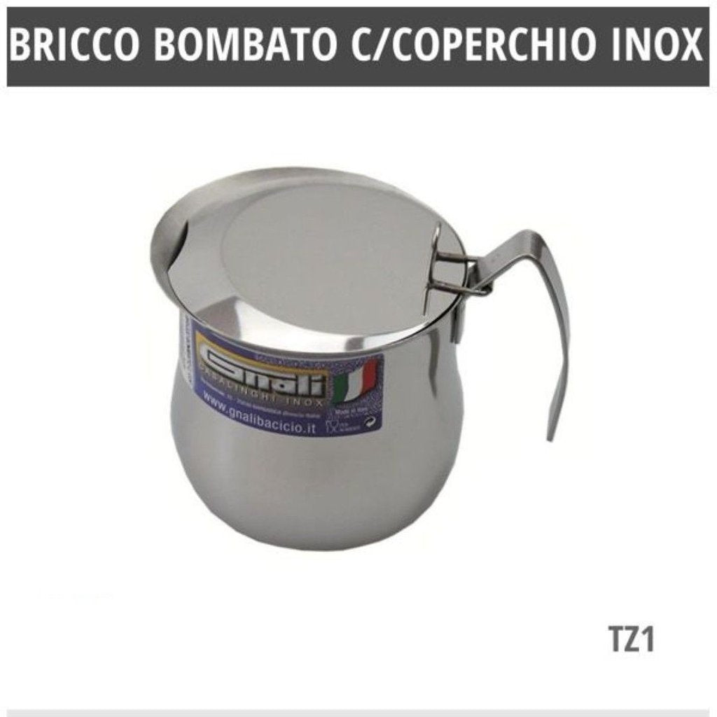 Bricco Bombato C/coperchiotz.1 Inox 18/10 Bbc1