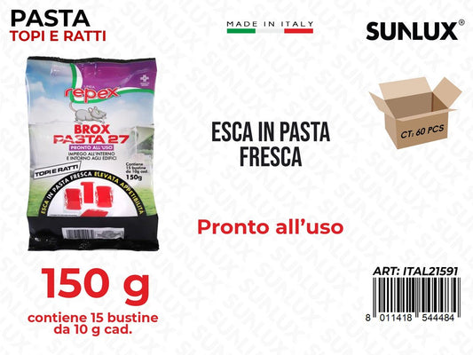 Pasta Topi e Ratti Esca 15PCS 150G