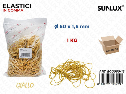 Elastici Gomma Gialla 50*1.6MM Sacc da 1KG