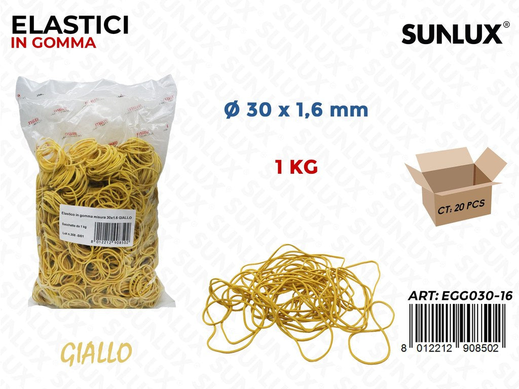 Elastici Gomma Gialla 30*1.6MM Sacc da 1KG