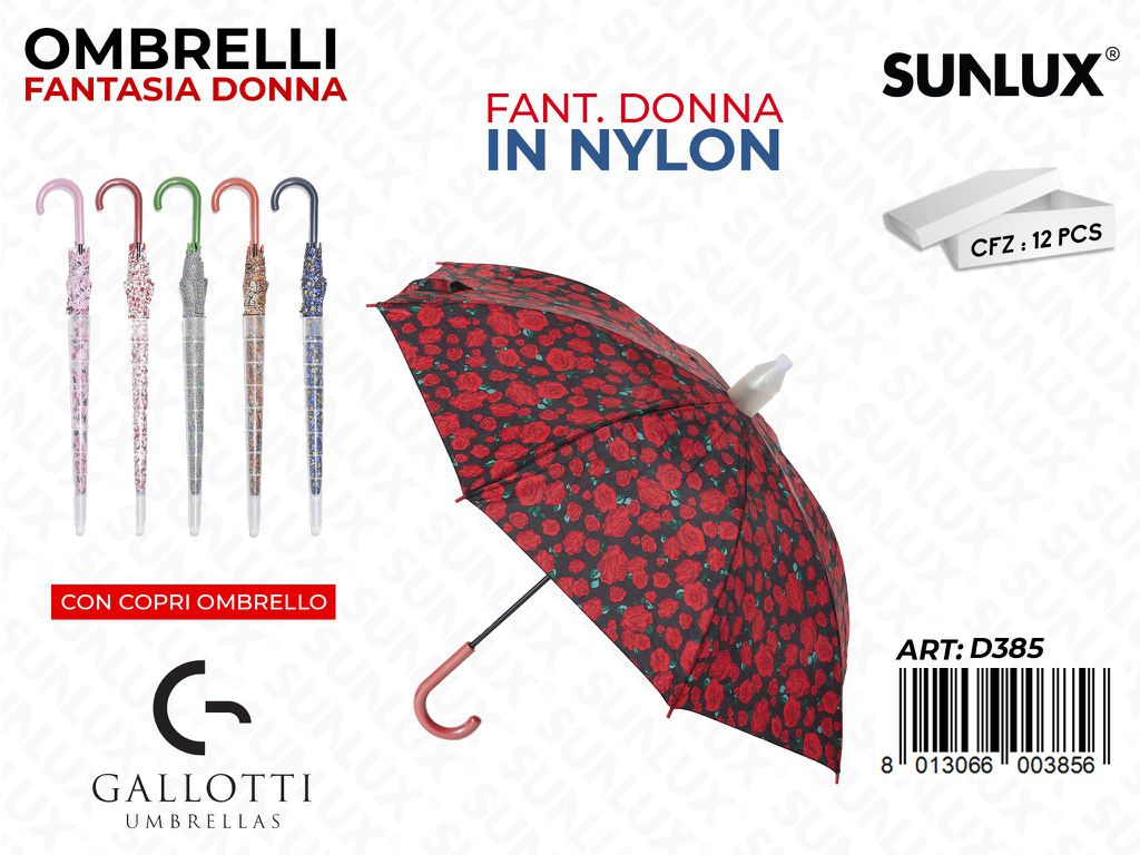 Ombrelli Maxi Nylon Fant.donna Ass. c/Copri Ombr.