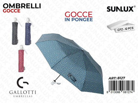 Ombrelli Mini Pongee Gocce Ass.