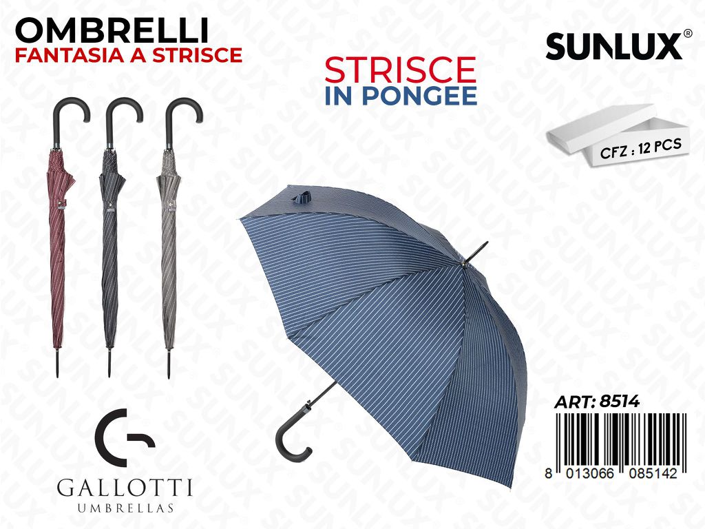 OMBRELLI MAXI PONGEE STRISCE ASS.