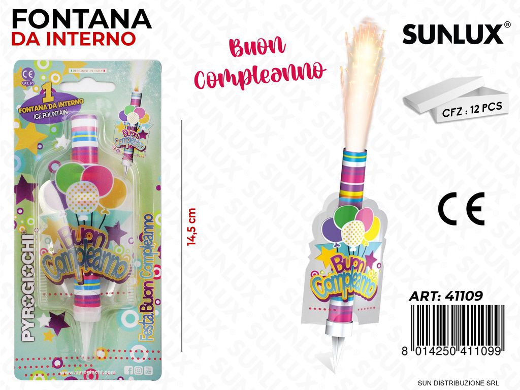 FONTANA DA INTERNO B. COMPLEANNO 14.5CM