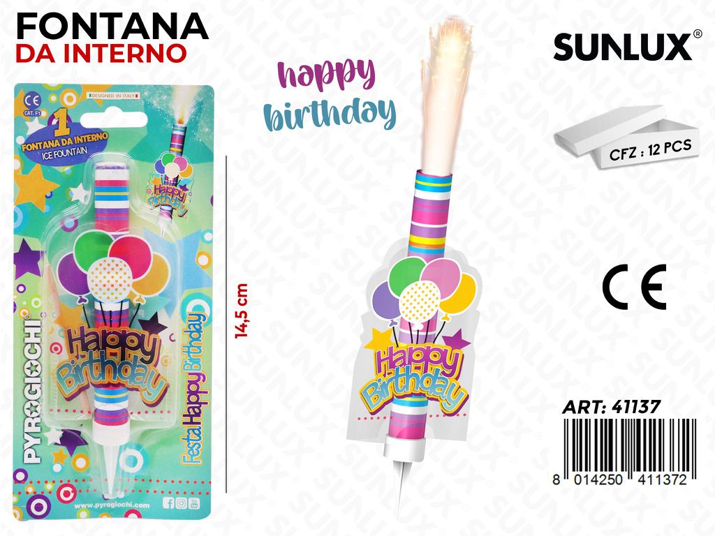 FONTANA DA INTERNO HAPPY BIRTHDAY 14.5CM
