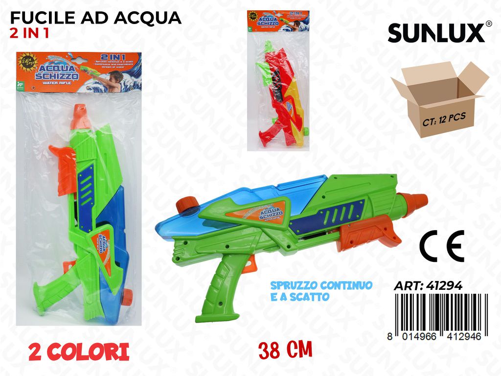 Fucile Ad Acqua a Pompa 2IN1 Ass. 38CM