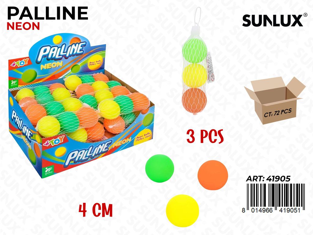 Palline Neon 3PCS 4CM
