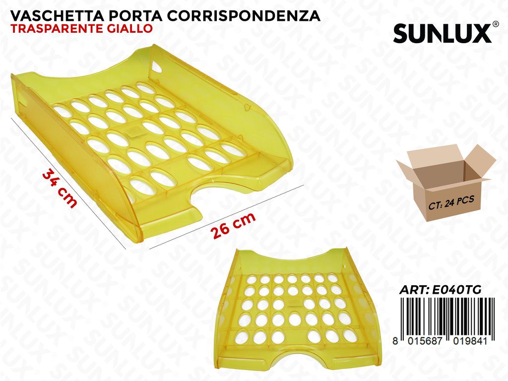 Vaschetta Portacorrisp. Trasp. Giallo 26*34CM