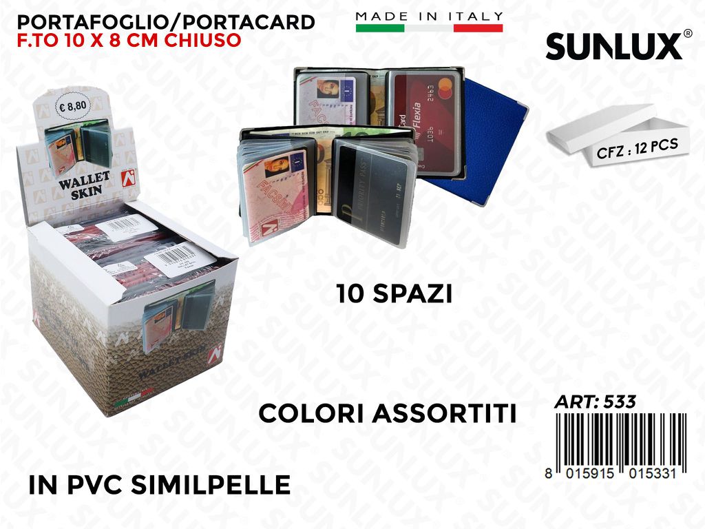 533 Wallet Skin 10*8CM 10SC. 12PCS/Pacco