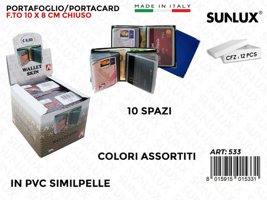 533 Wallet Skin 10*8CM 10SC. 12PCS/Pacco