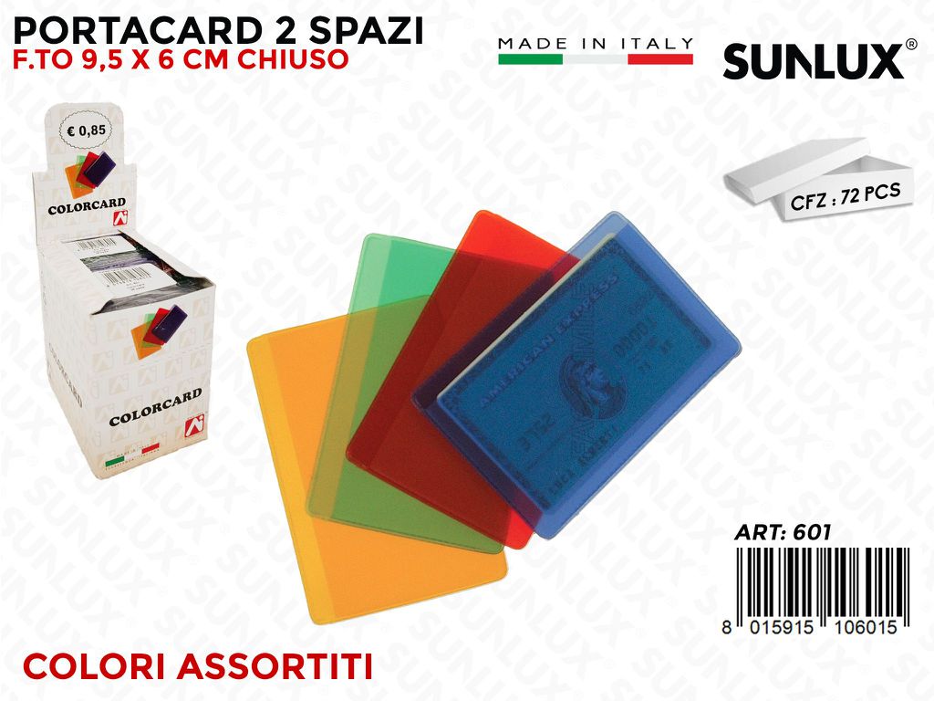 601 Portacard in Pvc Colorato 72PZ/Pacco