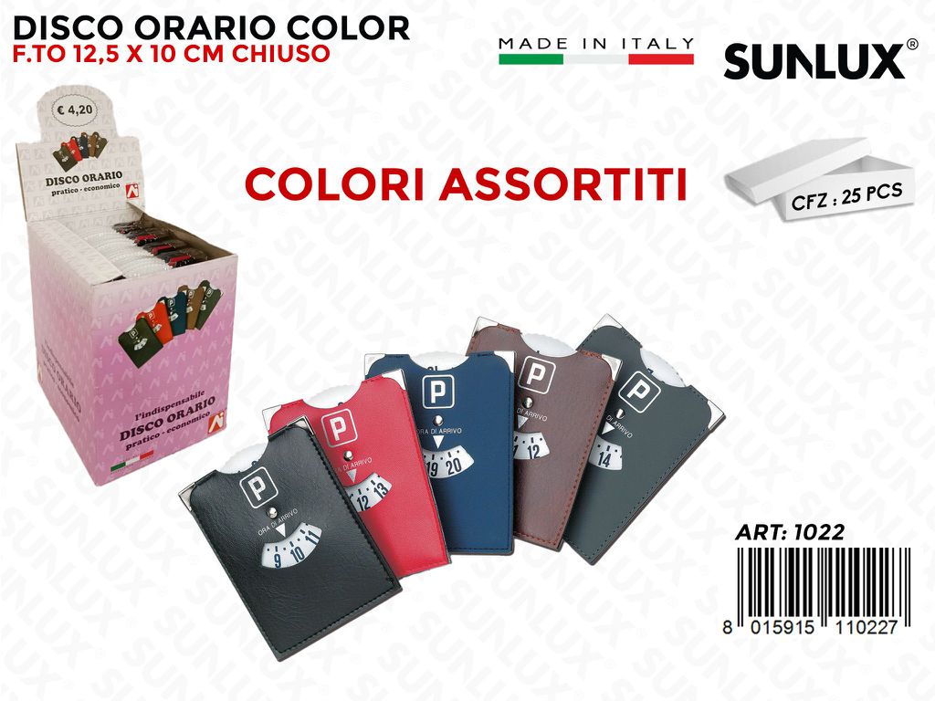 Disco Orario 5 Col. 13*10CM 25PZ /Pacco