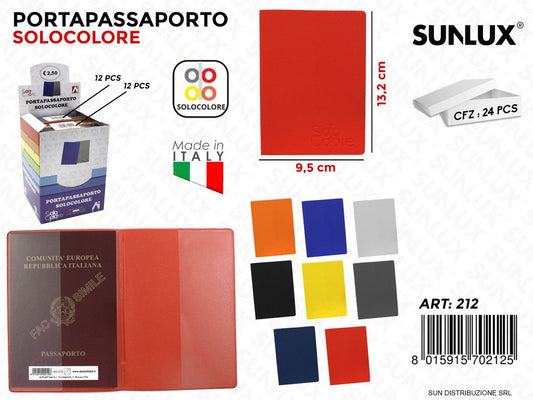 Portapassaporto Solocolore 9.5*13.2CM 24PZ/Pacco